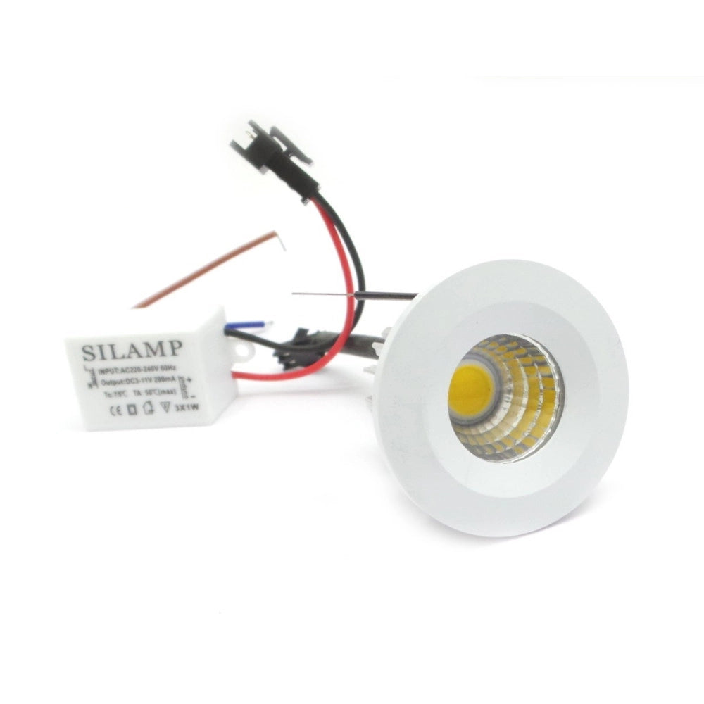 Trade Shop - Mini Faretto Led Da Incasso 3w Cob 40mm Spot Incasso Molla Luce Calda Fredda -