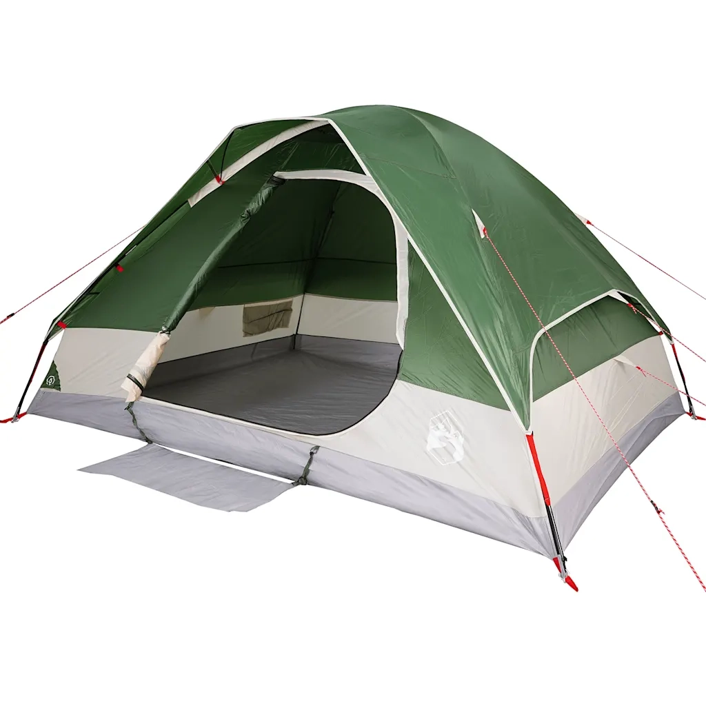 Tenda da Campeggio a Cupola per 4 Persone Verde Impermeabile