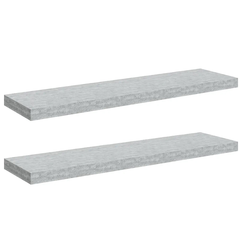 Scaffali a Parete 2 pz Grigio Cemento 90x23,5x3,8 cm in MDF 326604