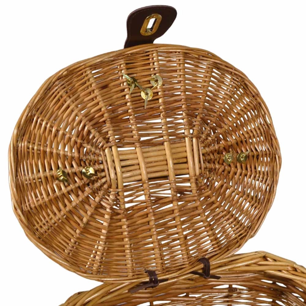 Cesto cestino Jack in vero Vimini per funghi con Coperchio 38 x 30 x h 25 cm