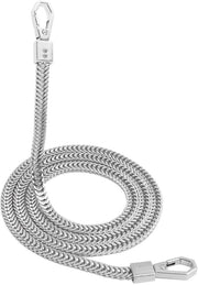 Rim di Spalla per Borsa - Sostituzione Catena - Design Elegante - Argento - Bottoni Metallici - Donna - 100cm x 7mm