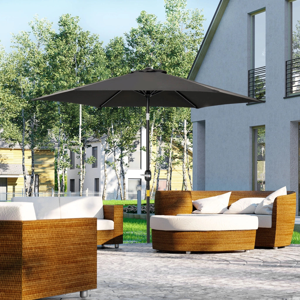 Parasole da giardino inclinabile con manovella ¨C zephmum ¨C alluminio nero ?260x235 cm