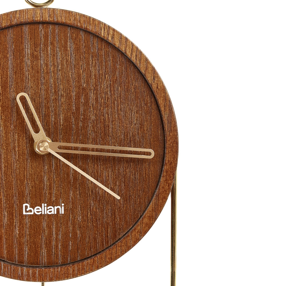 Orologio da parete in metallo MDF legno scuro 20 x 45 cm Design senza numeri Pendolo Decorazione per il soggiorno