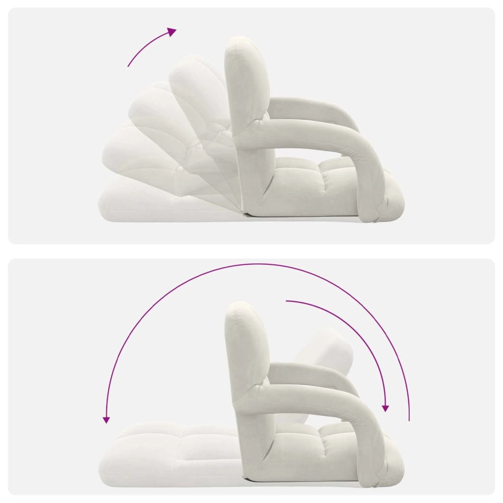 Sedia da Pavimento Crema 58 x 62 x 58 cm Velluto 42028139