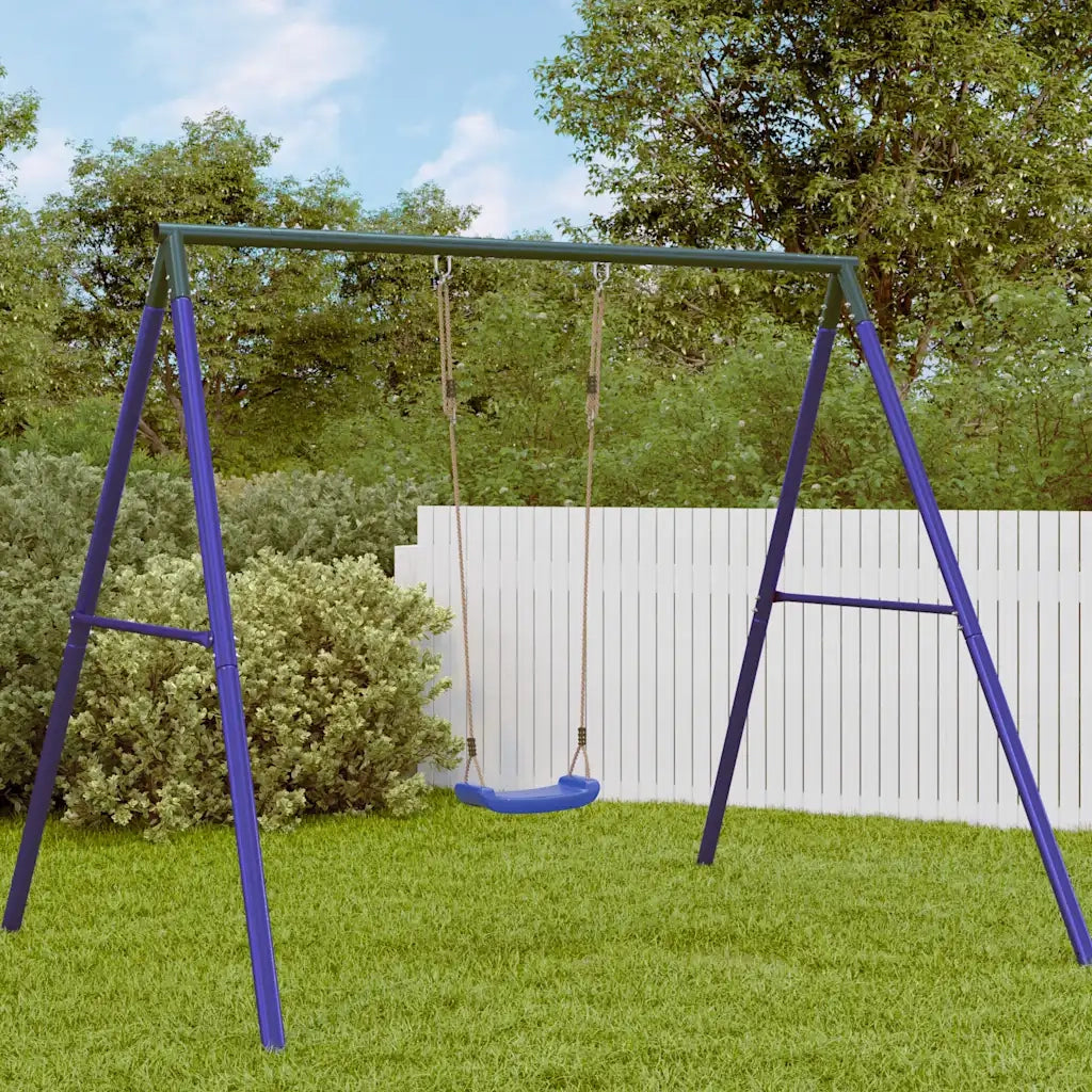 Seggiolino da Altalena per Bambini Singolo Corda Regolabile Blu 4009272