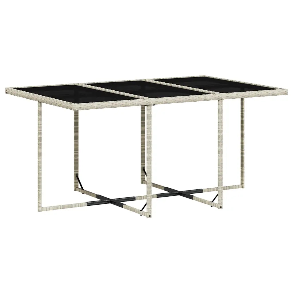 Set Pranzo Giardino 11pz con Cuscini Grigio Chiaro Polyrattan 3211511