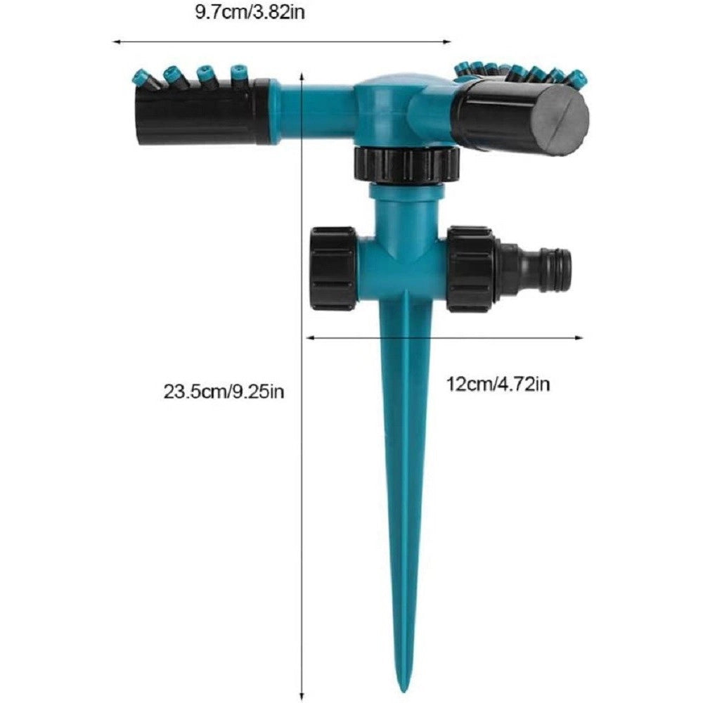 Trade Shop - Testine Spruzzatore Irrigatore Rotante A 360° Irrigazione Automatica A 3 Braccia -