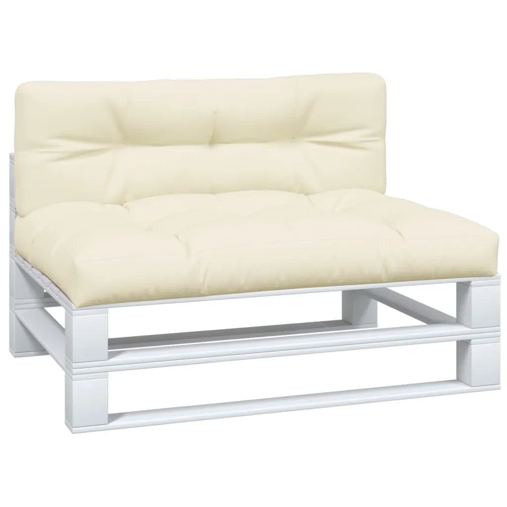 vidaXL Cuscini per Pallet 2 pz Crema in Tessuto