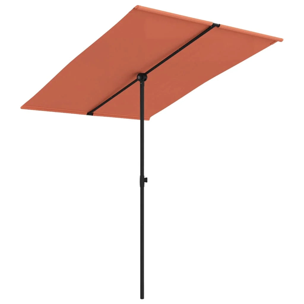 Ombrellone da esterno con palo in alluminio 2 x 1,5 m colore terracotta 02_0008230