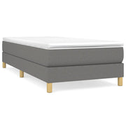Letto singolo | Letto per adulti | Giroletto a Molle con Materasso Grigio Scuro 90x200 cm Tessuto