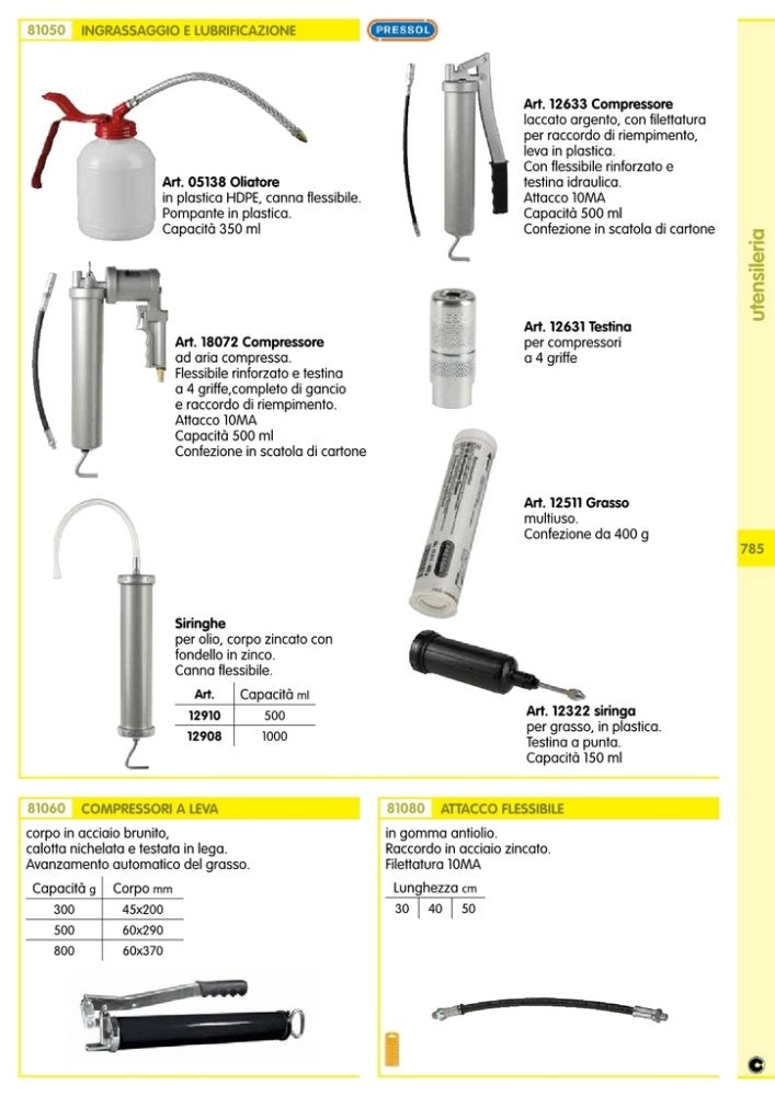 1pz pressol siringa per grasso capacità ml.150 art. 12322 cod:ferx.11627