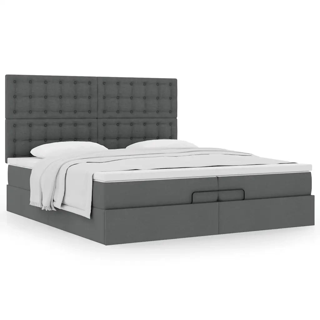 Struttura Letto Pouf con Materassi 200x200 cm in Tessuto 3313349