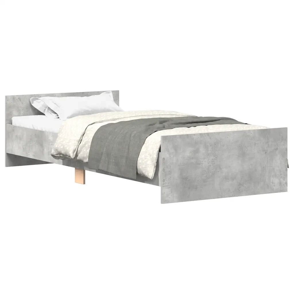 Giroletto-Struttura Letto Grigio Cemento 90x190 cm in Legno Multistrato 472835