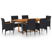 Set da pranzo da giardino per esterni 7 pezzi in resina di vimini nera 02_0014057