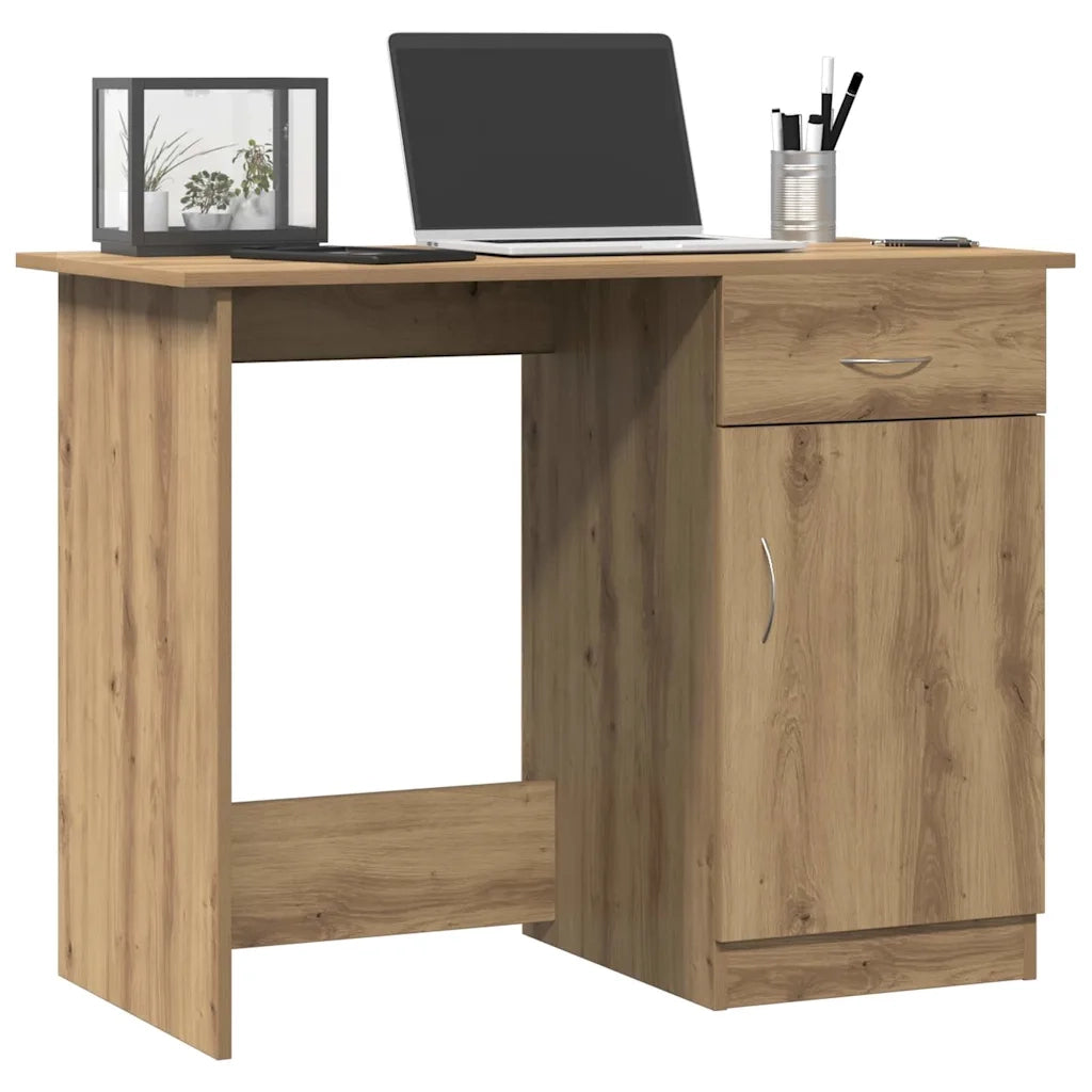 Scrivania Rovere Artigianale 100x50x76 cm in Legno Multistrato