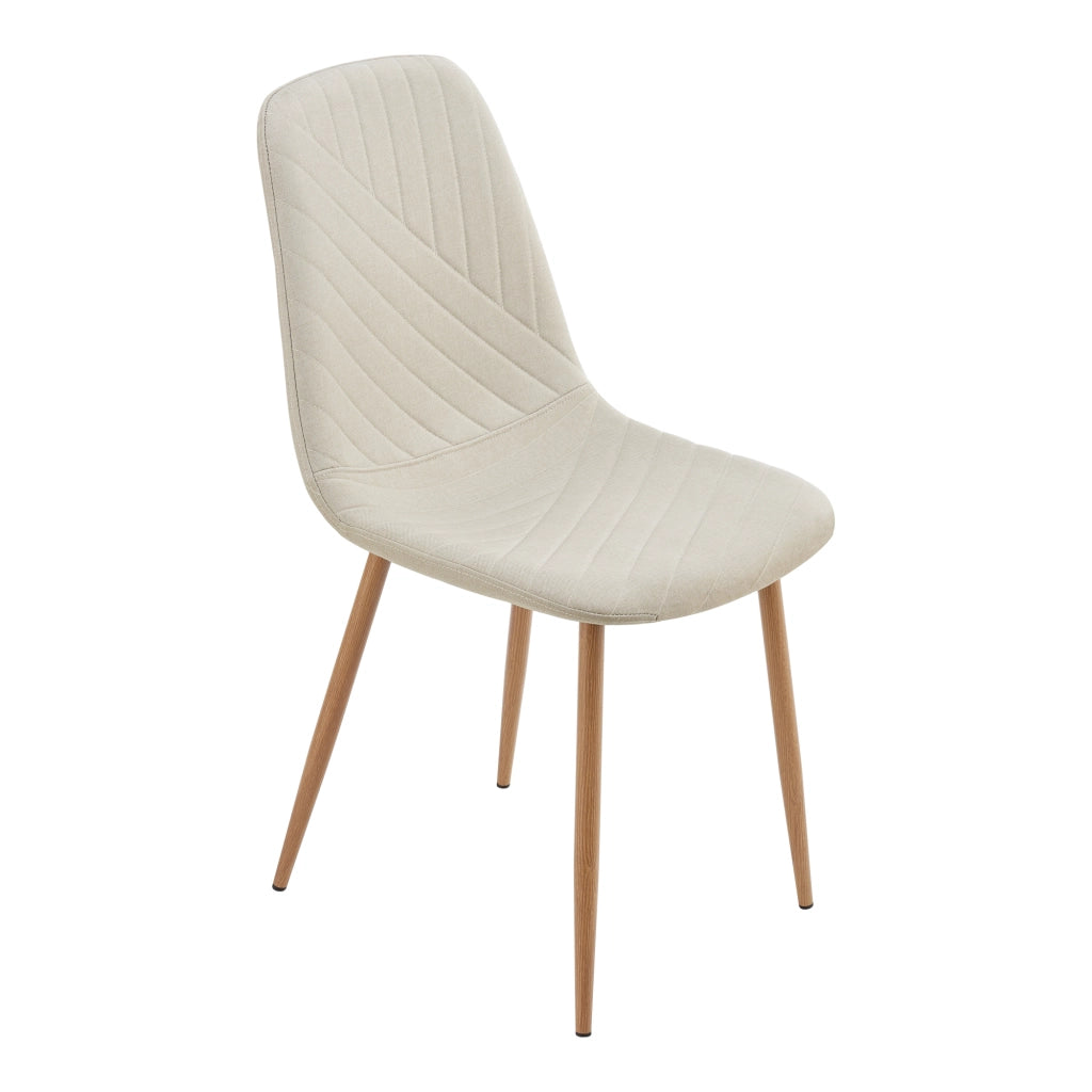 Set Köfering 4 Sedie da Sala Pranzo con Cuciture Decorative - Beige [en.casa]