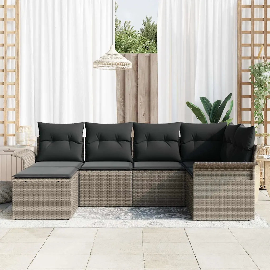 Set Divano da Giardino 6 pcs Grigio polyrattan 3354098