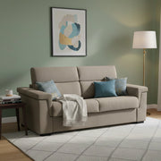 Nus, Divano Letto 3 Posti Sfoderabile Made in Italy, 225x95 cm Grigio Tortora