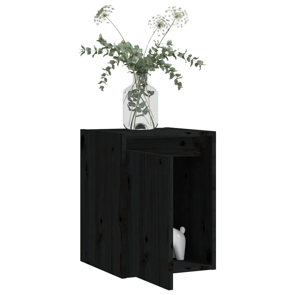 Pensili 2 pz Neri 30x30x40 cm in Legno Massello di Pino cod mxl 32957