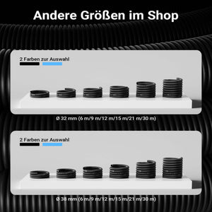Tubo per piscina nero, 12 m ø 38 mm, sezionabile ogni 1,5 m, galleggiante, in resina 190 g/m Made in EU