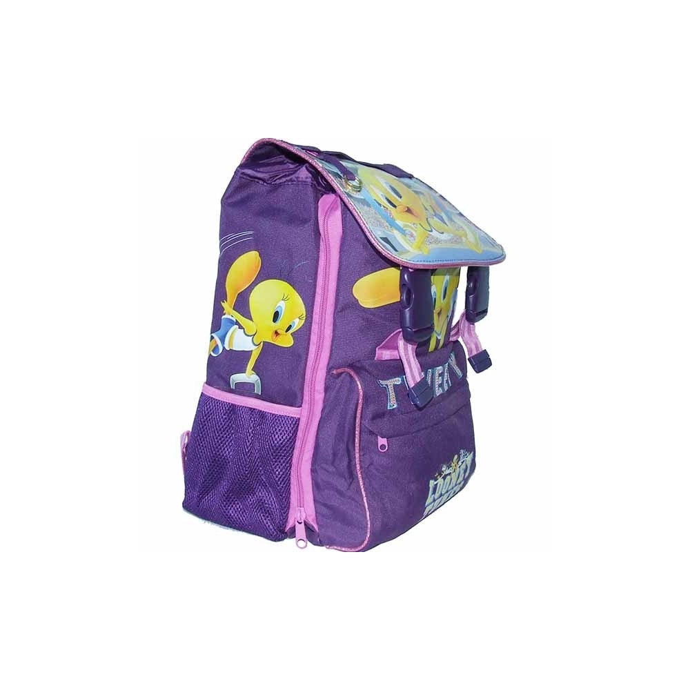 Trade Shop - Zaino Estensibile In Tessuto A Schienale Rigido Confort Back Looney Tunes Tweety -