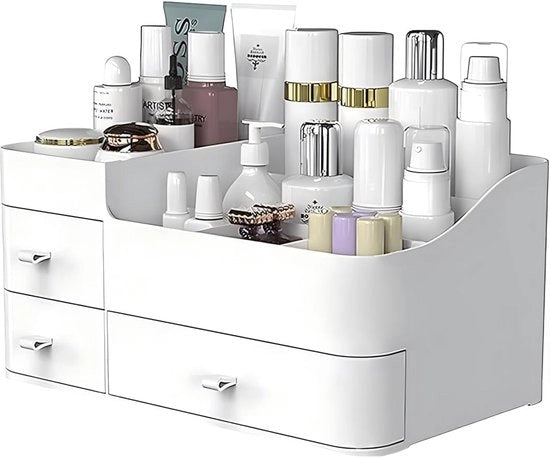 Organizzatore di trucco con cassetti, elegante conservazione per cosmetici e gioielli