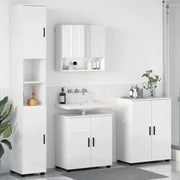Set di mobili per il bagno con porta 4 pcs Bianco Lucido 3393007