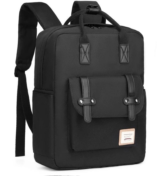 Borsa da Spalla Unisex Borsa da Scuola Leggera Borsa Casual Borsa da Giorno per Uomo Donna Ragazzo Ragazza adatta per Laptop da 13 Pollici (Nero)
