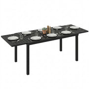 Tavolo da pranzo allungabile per esterno ¨C zephmum ¨C alluminio nero con piano a doghe