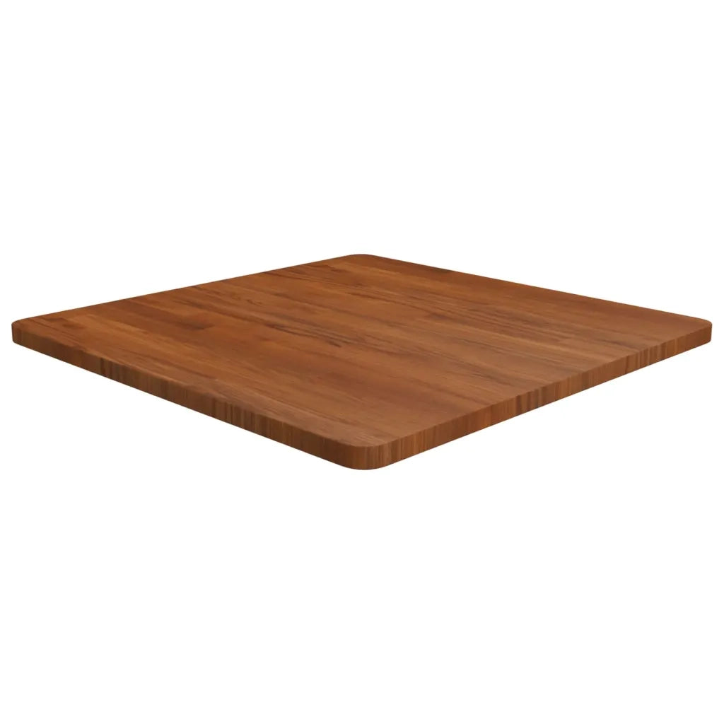 Piano Tavolo Quadrato Marrone Scuro 70x70x2,5cm Rovere Trattatocod mxl 130201