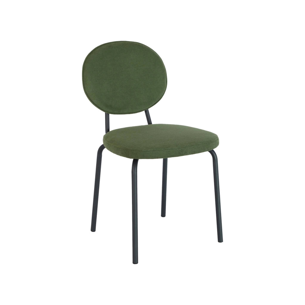 Set 2 sedie vintage in metallo e tessuto, verde kaki