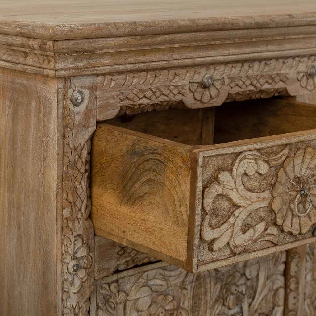 Credenza in legno artigianale marrone 180x45x96