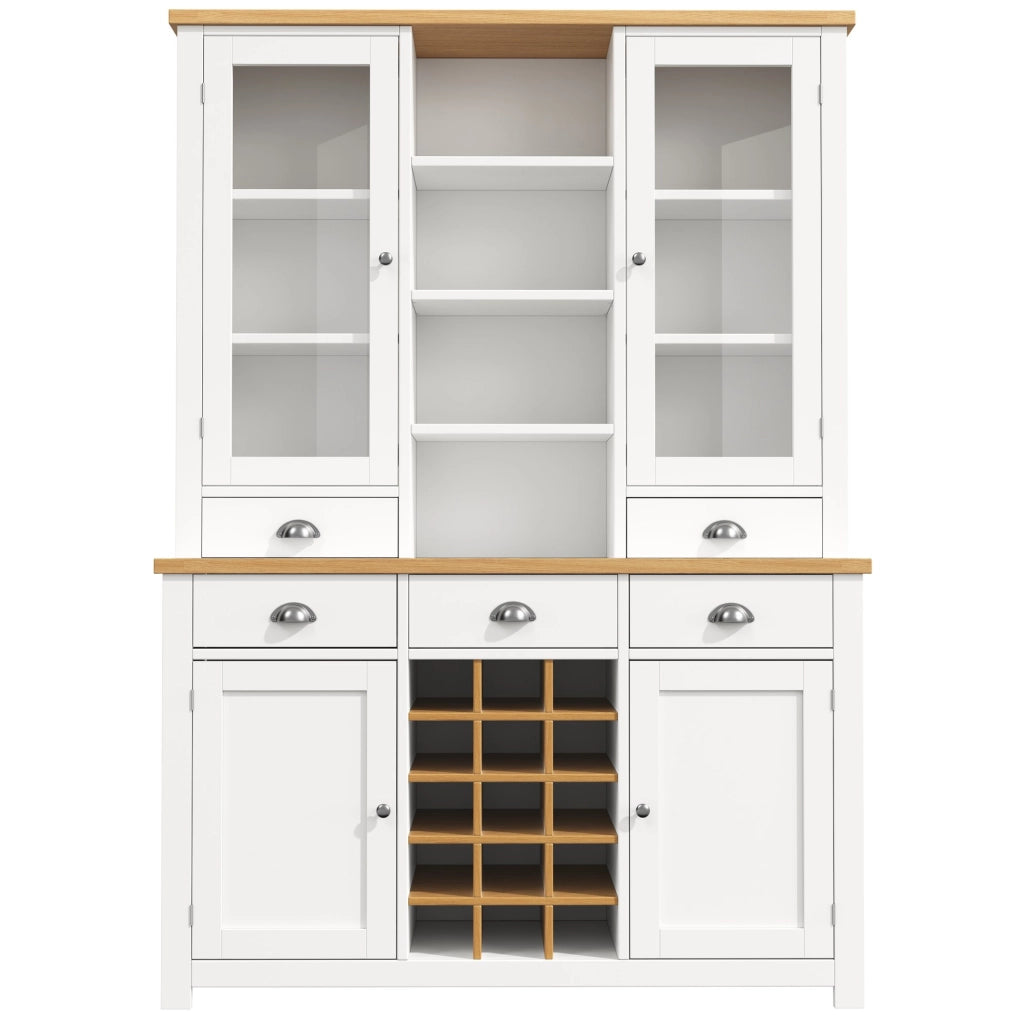 Mobile alto 120x40x185 cm con anta in vetro e chiusura soft close in MDF e metallo; bianco