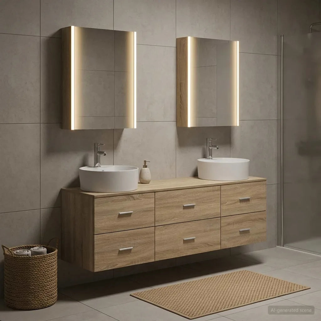 Set di mobili per il bagno 5 pcs Rovere Sonoma 3406889