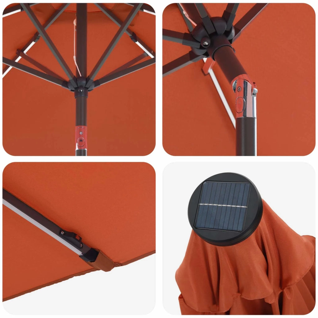 Parasol da Giardino con Luci LED 200 x 300 cm Poliestere 42036243