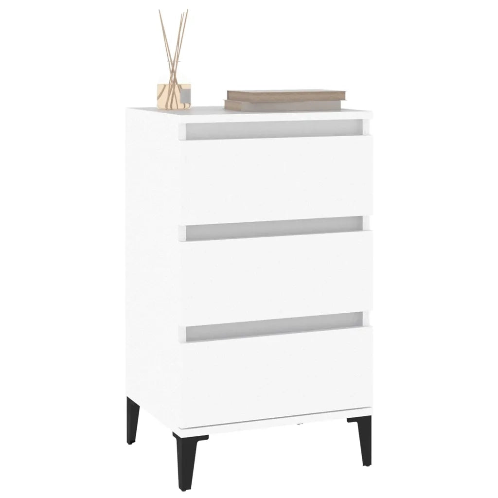 Comodino Bianco 40x35x70 cm in Legno Multistrato 819668