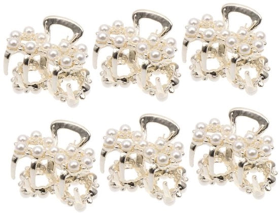 Accessori per capelli - Parelklemmen 6 pezzi - Mini-spille per capelli - Accessori per capelli delicati - Clip per capelli femminili - Perle artificiali - Regalo elegante