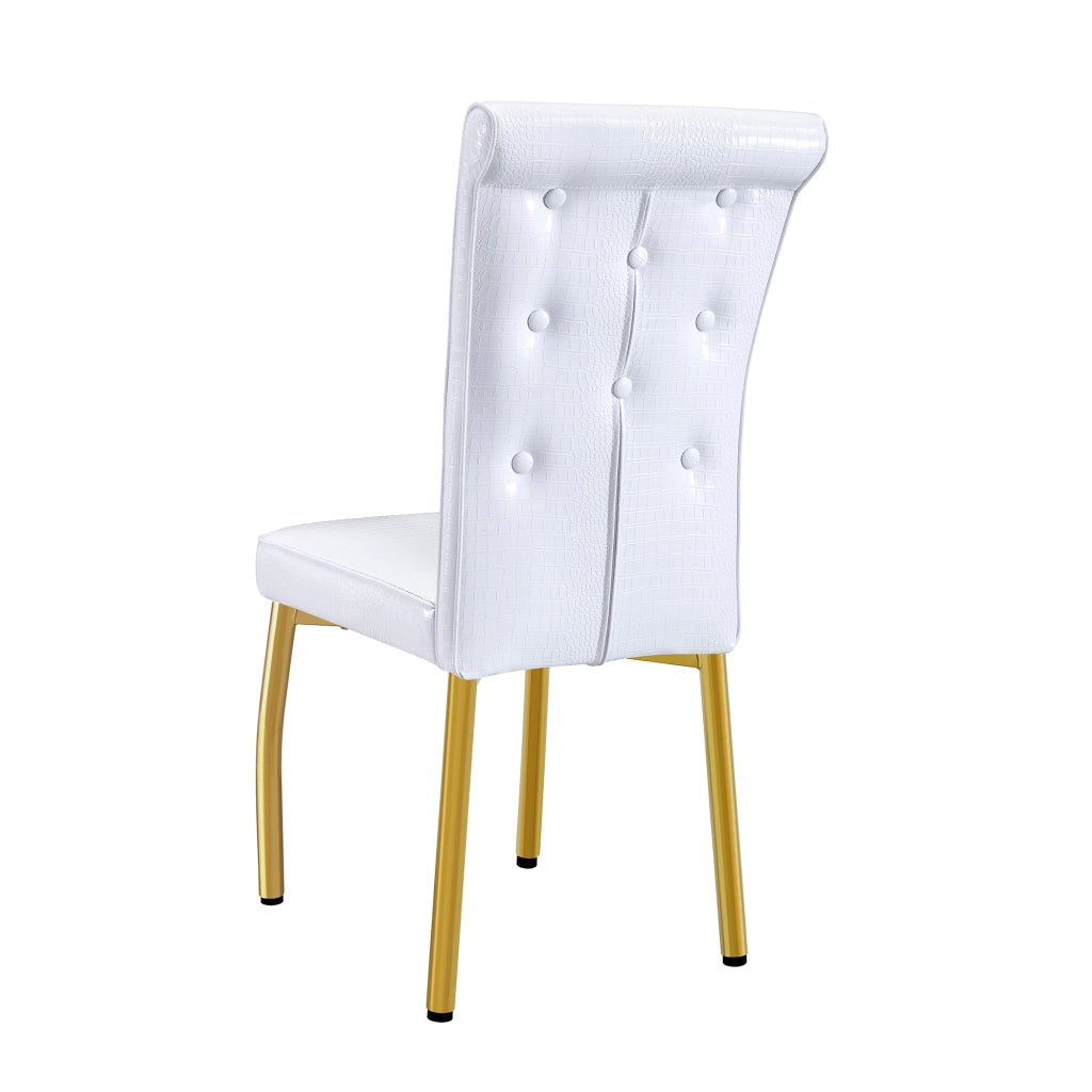 Set 2 Sedie da Pranzo Retr¨° Imbottite ¨C MINIMAL ¨C Similpelle Oro con Gambe in Metallo Dorato