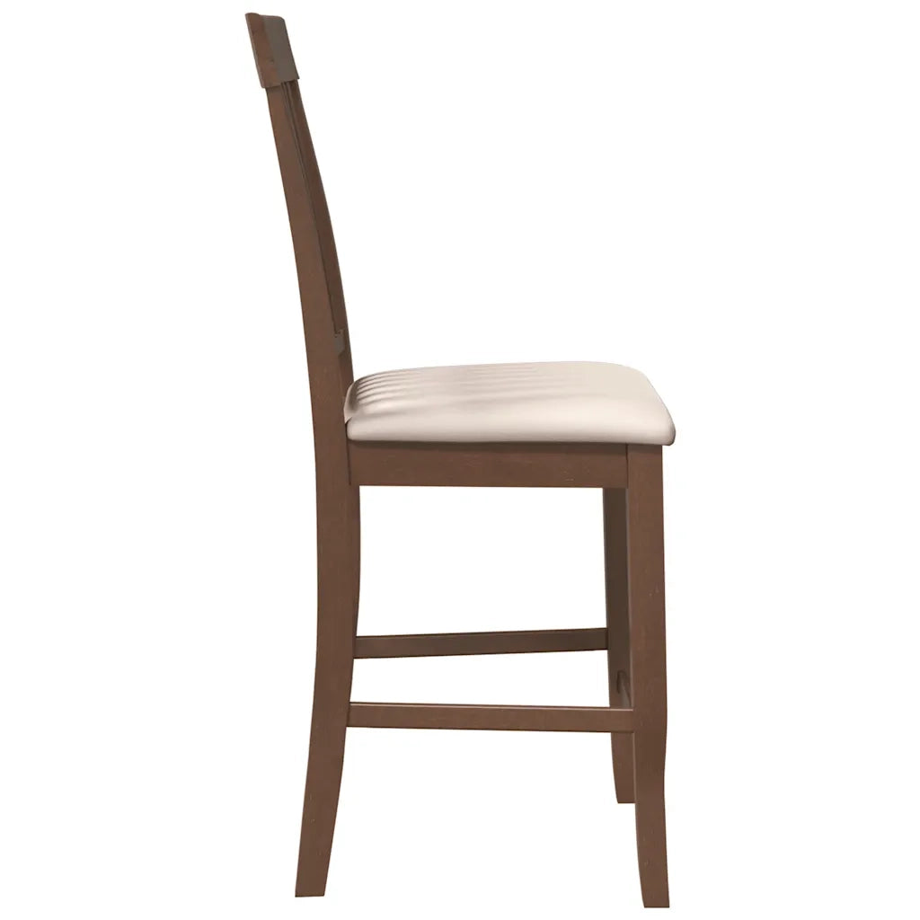 vidaXL Sgabelli da Bar con Cuscini 2pz Marrone Legno Massello di Hevea