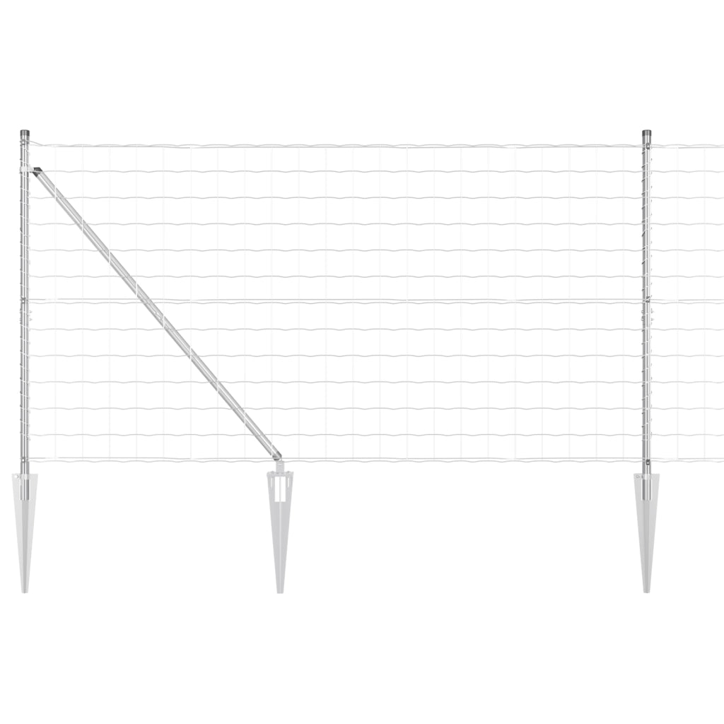 Euro Fence con 13 pali a spillo 1.2x25 m Acciaio zincato