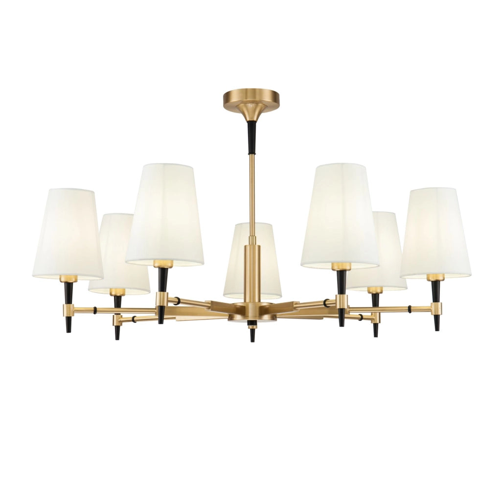 Maytoni Lampadario contemporaneo Zaragoza 7 luci E14 ottone metallo diffusore PVC