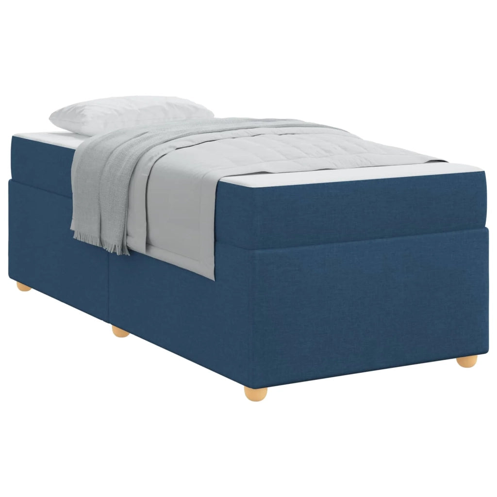 Struttura del letto con materasso Blu 100 x 200 cm Tessuto