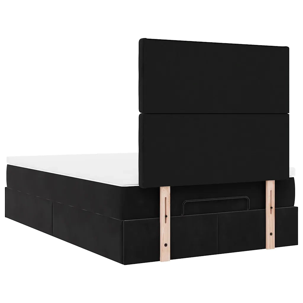 Struttura Letto Pouf con Materassi Nero 120x190 cm Velluto 3314452
