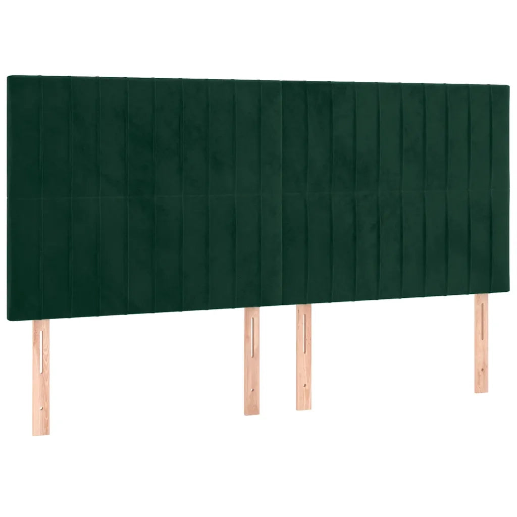 Testiera a LED-Testata con LED Verde Scuro 160x5x118/128cm in Velluto 361423