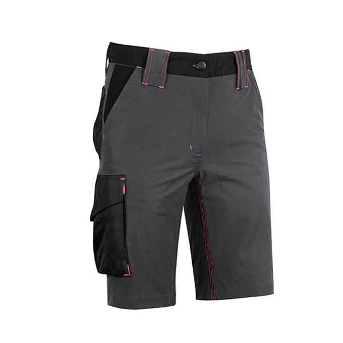 U-Power WFU196GF Mercury Lady Bermuda da Lavoro Donna Stretch Idrorepellente 86% Nylon 14% Spandex colore Grigio Fucsia