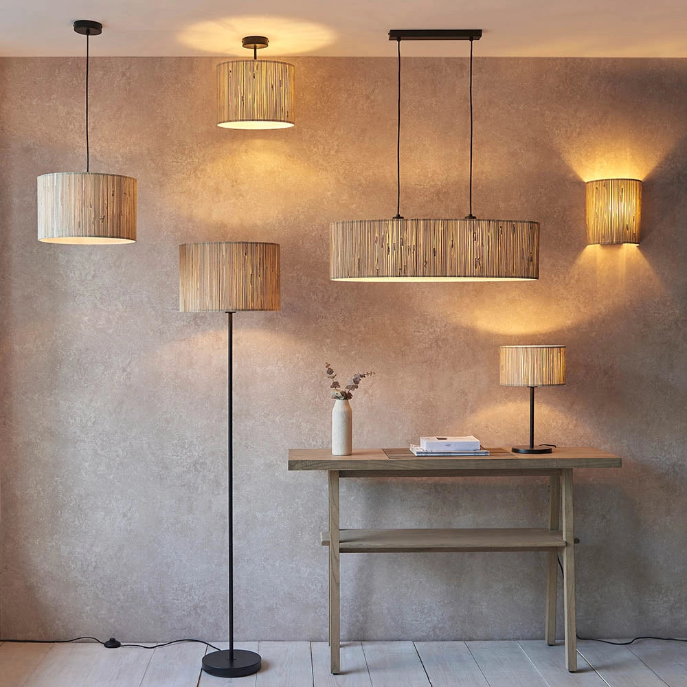 Lampada a sospensione scandinava lineare erba marina 2xE27 Endon