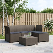 Divano da giardino 4 posti con cuscini aspetto rattan PP 3443941