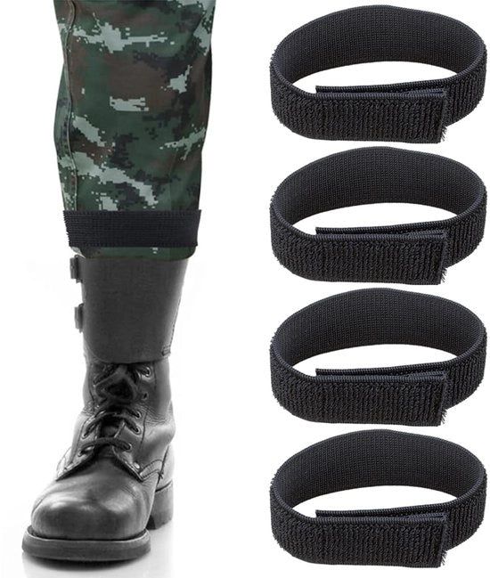 Cinturini elastici per bicicletta da 4 pezzi - Cinturini per bicicletta - Bicicletta - Bicicletta per donne - Cinturini per pantaloni - Nero - 30 x 3 cm - Cinturino per pantaloni
