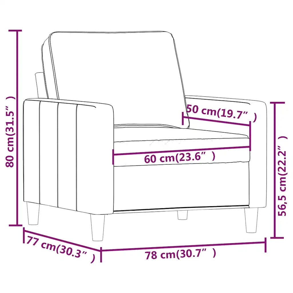 Divano Sedia-Poltrona Verde Scuro 60 cm Velluto 950834