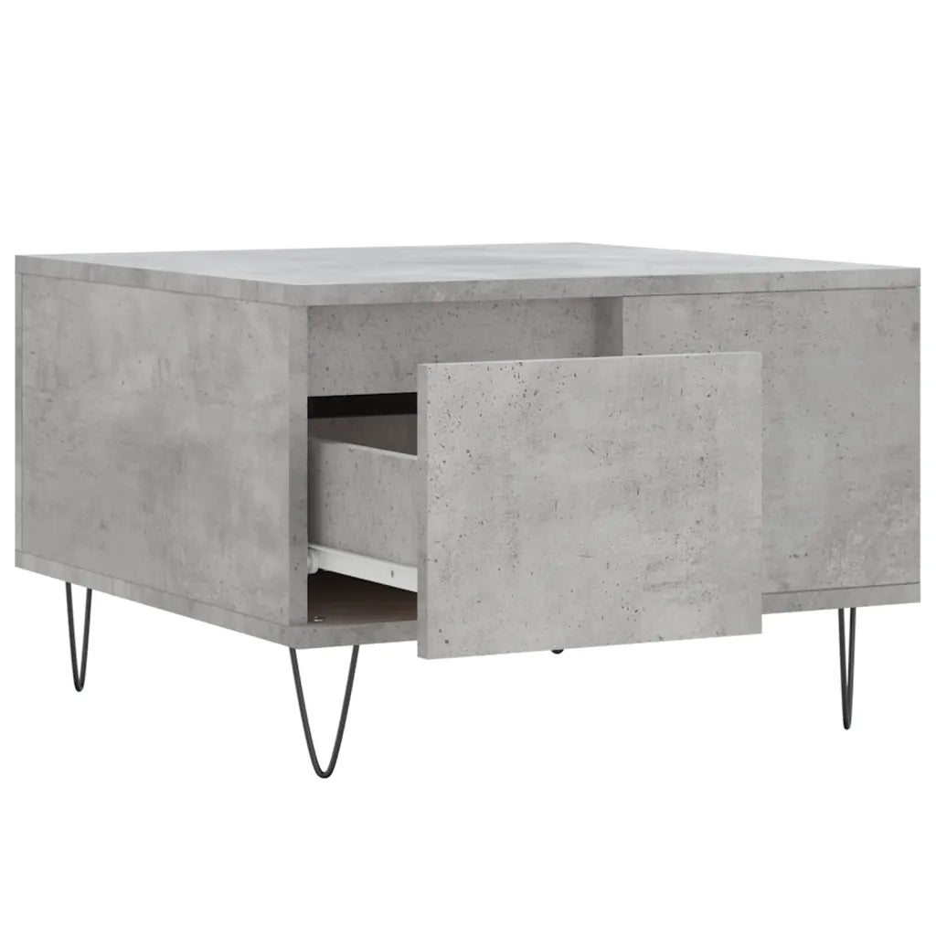 Tavolino Salotto Grigio Cemento 55x55x36,5 cm Legno Multistrato 830760